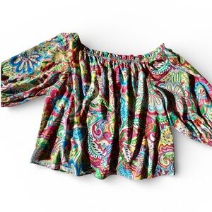 Flying Tomato Multicolor Off-Shoulder Top Size L/XL